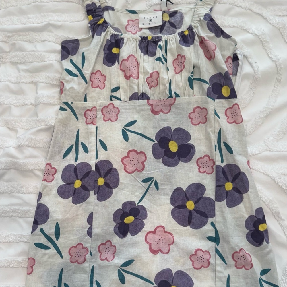 Floral Mini Dress in Purple and Pink